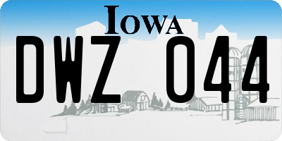 IA license plate DWZ044