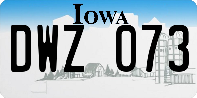 IA license plate DWZ073