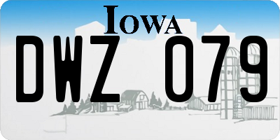 IA license plate DWZ079