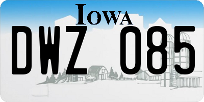 IA license plate DWZ085