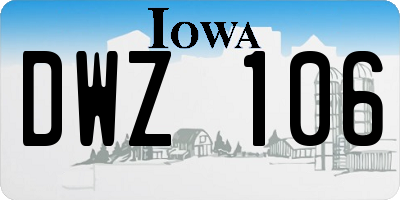 IA license plate DWZ106