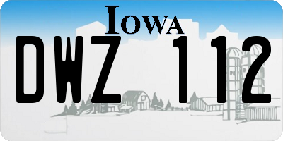 IA license plate DWZ112
