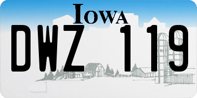 IA license plate DWZ119