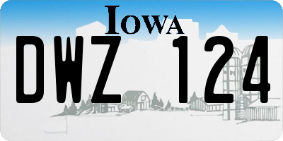 IA license plate DWZ124