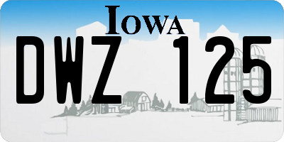 IA license plate DWZ125