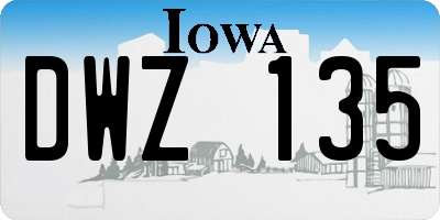 IA license plate DWZ135