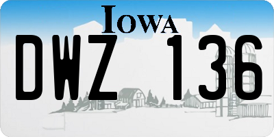 IA license plate DWZ136