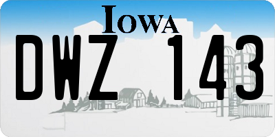 IA license plate DWZ143