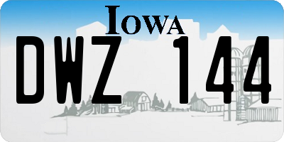 IA license plate DWZ144