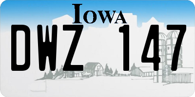IA license plate DWZ147