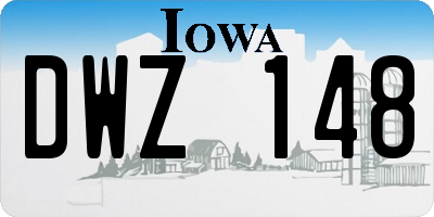 IA license plate DWZ148