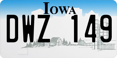 IA license plate DWZ149