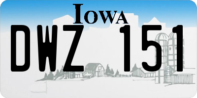 IA license plate DWZ151
