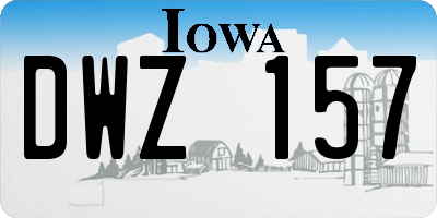IA license plate DWZ157