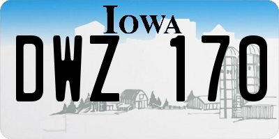 IA license plate DWZ170