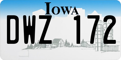 IA license plate DWZ172