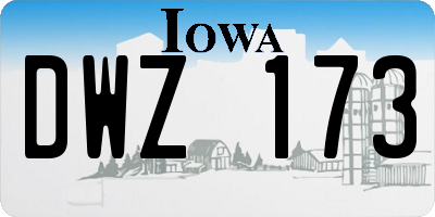IA license plate DWZ173