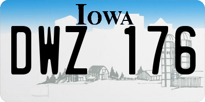 IA license plate DWZ176