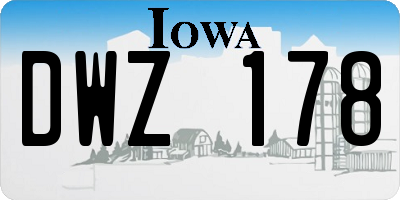 IA license plate DWZ178