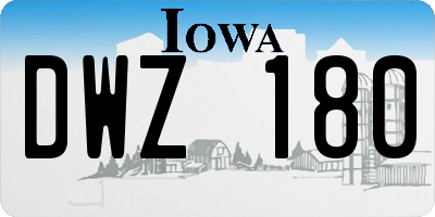 IA license plate DWZ180