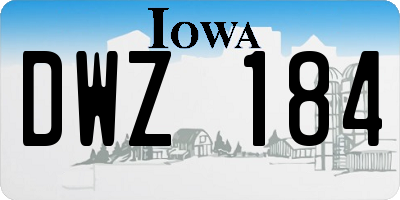 IA license plate DWZ184
