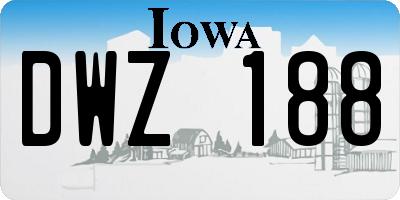 IA license plate DWZ188