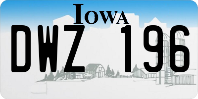 IA license plate DWZ196