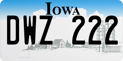 IA license plate DWZ222
