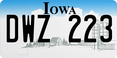 IA license plate DWZ223