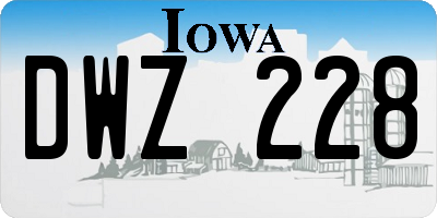 IA license plate DWZ228