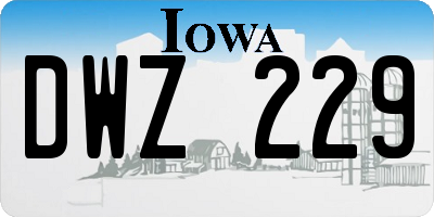 IA license plate DWZ229