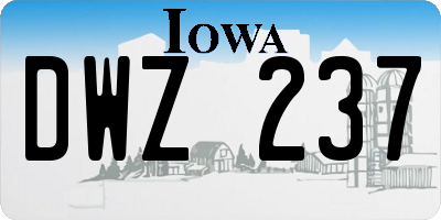 IA license plate DWZ237