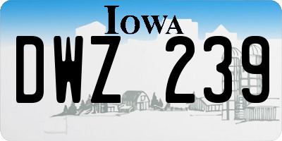 IA license plate DWZ239