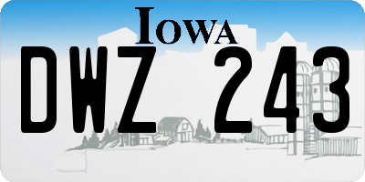 IA license plate DWZ243