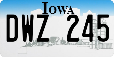 IA license plate DWZ245