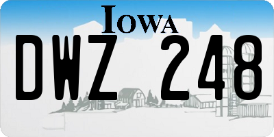 IA license plate DWZ248