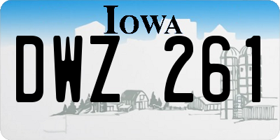IA license plate DWZ261