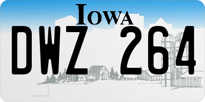 IA license plate DWZ264