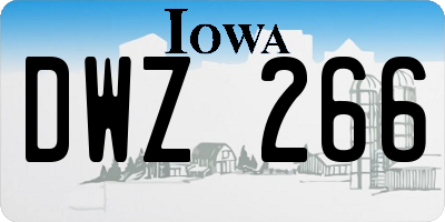 IA license plate DWZ266