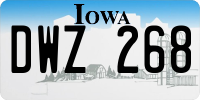 IA license plate DWZ268