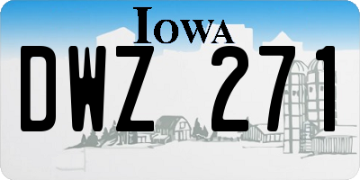 IA license plate DWZ271