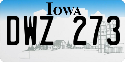 IA license plate DWZ273