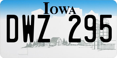 IA license plate DWZ295