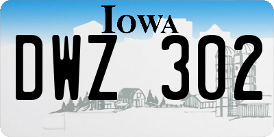 IA license plate DWZ302