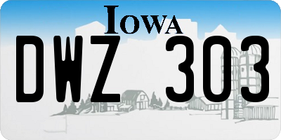 IA license plate DWZ303