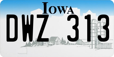 IA license plate DWZ313