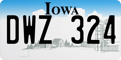 IA license plate DWZ324