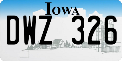 IA license plate DWZ326