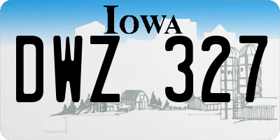 IA license plate DWZ327