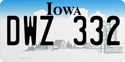 IA license plate DWZ332